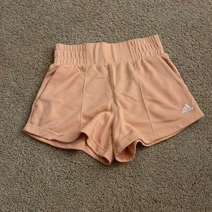 High Waisted Orange Adidas Sweatshorts
